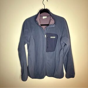 Columbia XL Womens Outdoor Tracks Full Zip Fleece Jacket Slate Blue